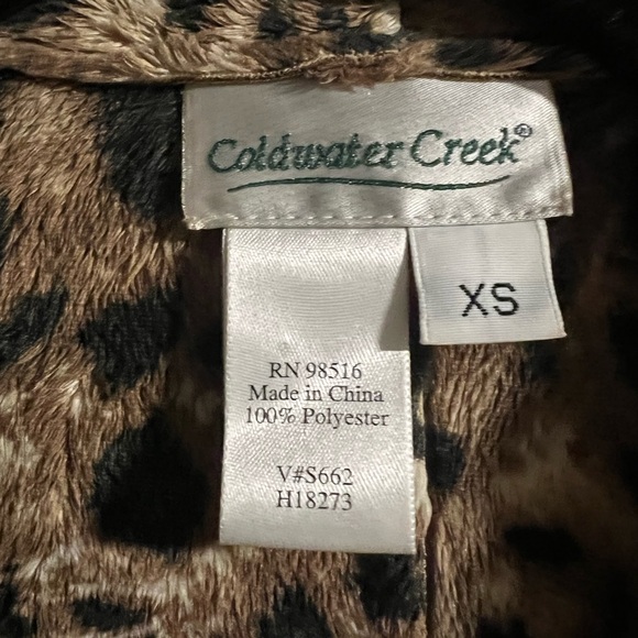 Coldwater Creek Leopard Print Teddy Jacket with Tan Collar - Picture 4 of 4